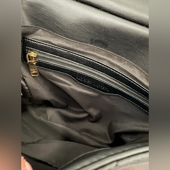 Badgley Mischka Big Diamond Quilting With Studs Bag Black Gold‎ - Picture 8 of 14